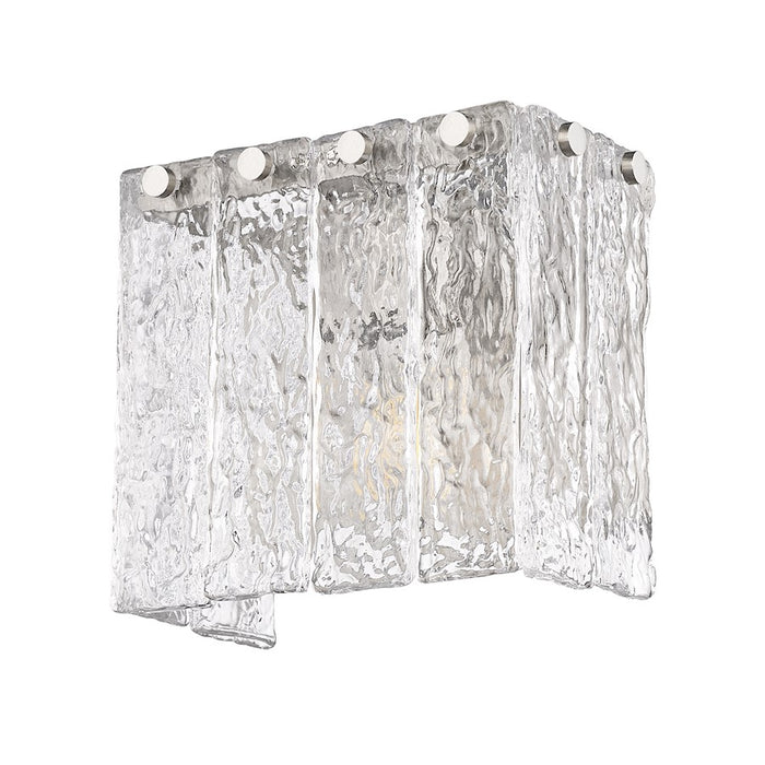 Z-Lite Glacier 1 Light Wall Sconce, Brushed Nickel/Clear