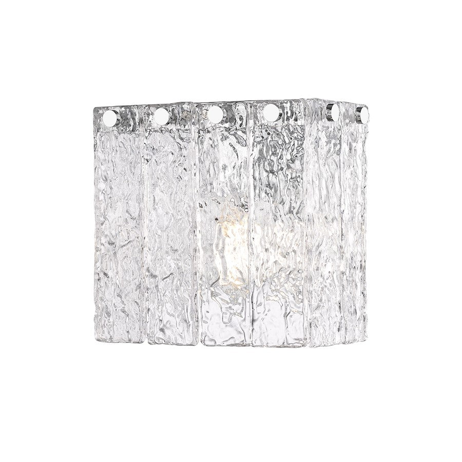 Z-Lite Glacier 1 Light Wall Sconce, Chrome/Clear - 1943-1S-CH