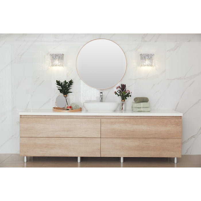 Z-Lite Glacier 1 Light Wall Sconce, Chrome/Clear