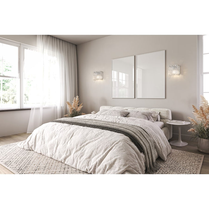 Z-Lite Glacier 1 Light Wall Sconce, Chrome/Clear