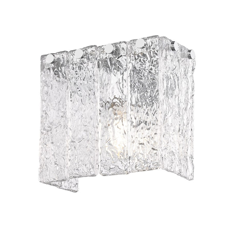 Z-Lite Glacier 1 Light Wall Sconce, Chrome/Clear
