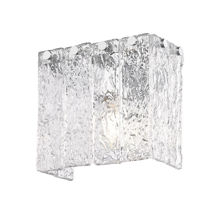 Z-Lite Glacier 1 Light Wall Sconce, Chrome/Clear