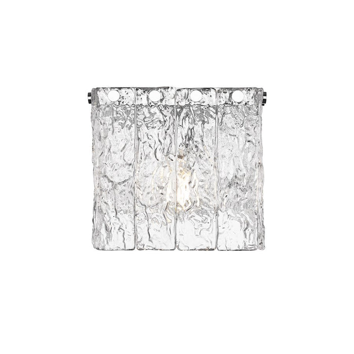 Z-Lite Glacier 1 Light Wall Sconce, Chrome/Clear