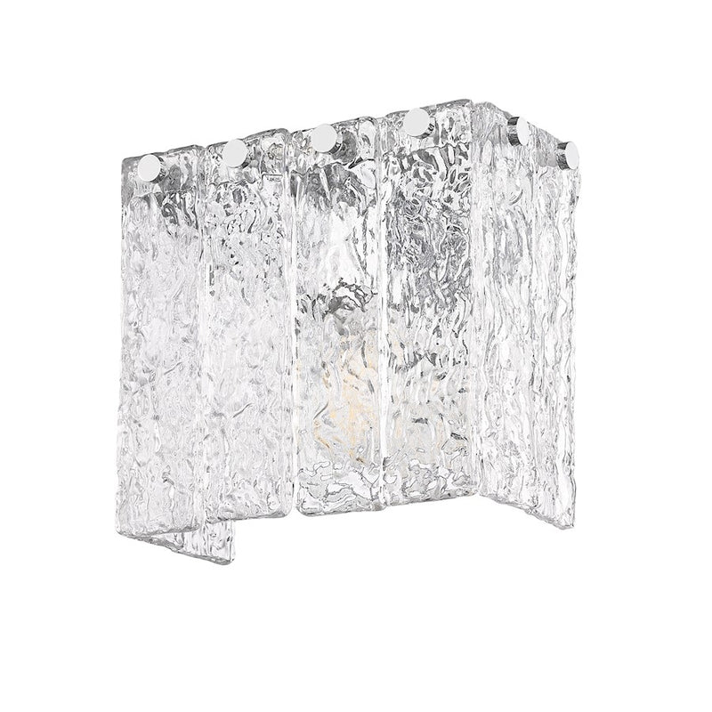 Z-Lite Glacier 1 Light Wall Sconce, Chrome/Clear
