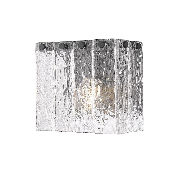 Z-Lite Glacier 1 Light Wall Sconce, Matte Black/Clear - 1943-1S-MB