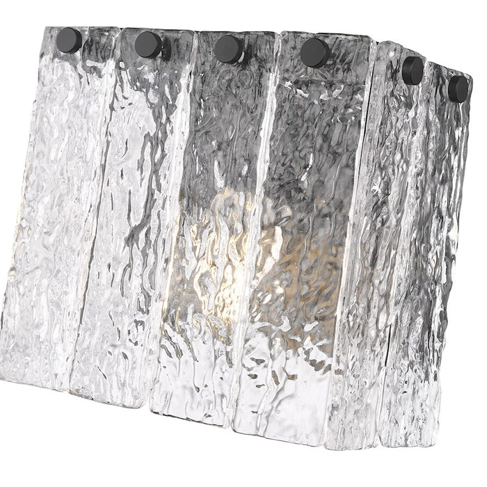 Z-Lite Glacier 1 Light Wall Sconce, Matte Black/Clear