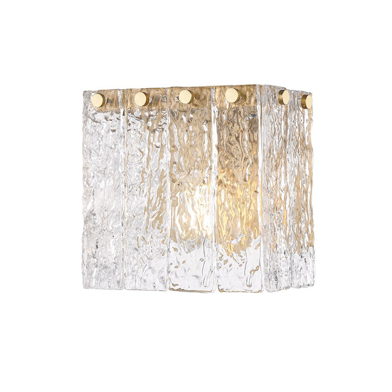 Z-Lite Glacier 1 Light Wall Sconce, Modern Gold/Clear - 1943-1S-MGLD