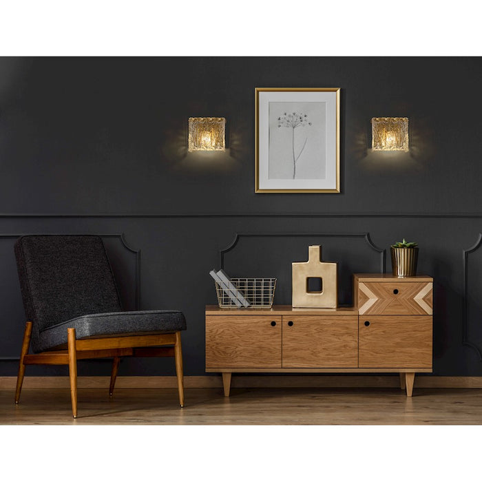 Z-Lite Glacier 1 Light Wall Sconce, Modern Gold/Clear