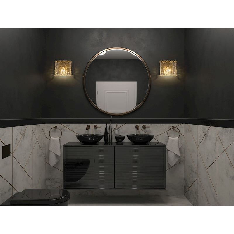 Z-Lite Glacier 1 Light Wall Sconce, Modern Gold/Clear