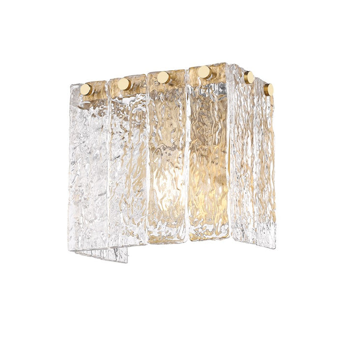 Z-Lite Glacier 1 Light Wall Sconce, Modern Gold/Clear