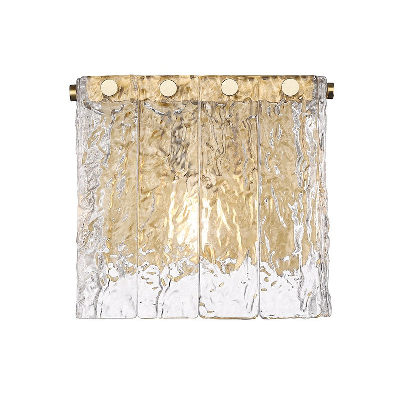 Z-Lite Glacier 1 Light Wall Sconce, Modern Gold/Clear