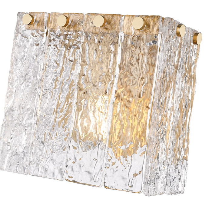 Z-Lite Glacier 1 Light Wall Sconce, Modern Gold/Clear