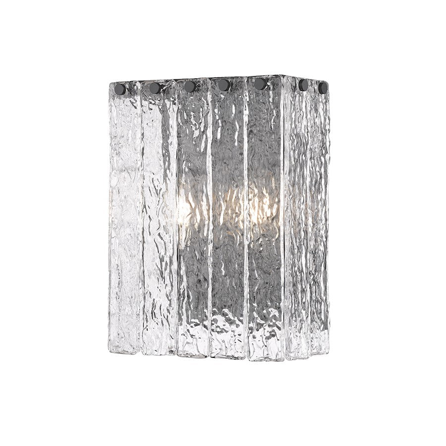 Z-Lite Glacier 2 Light Wall Sconce, Matte Black/Clear - 1943-2S-MB