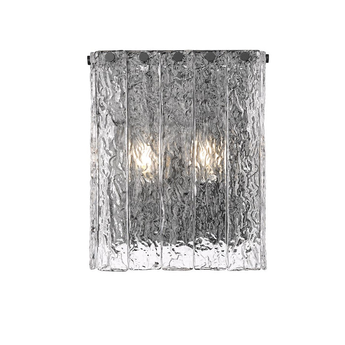 Z-Lite Glacier 2 Light Wall Sconce, Matte Black/Clear