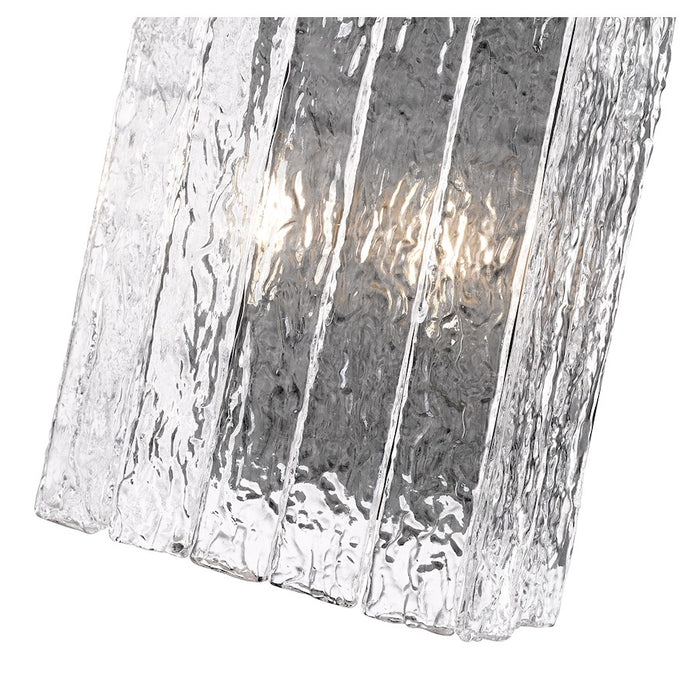Z-Lite Glacier 2 Light Wall Sconce, Matte Black/Clear