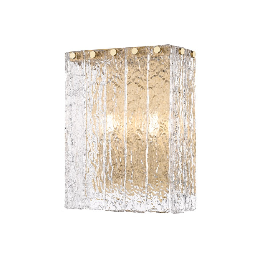Z-Lite Glacier 2 Light Wall Sconce, Modern Gold/Clear - 1943-2S-MGLD