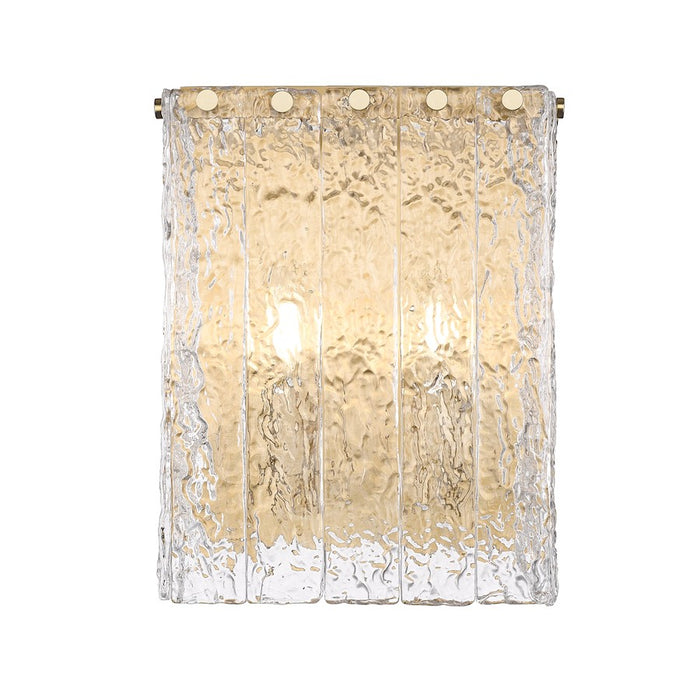 Z-Lite Glacier 2 Light Wall Sconce, Modern Gold/Clear