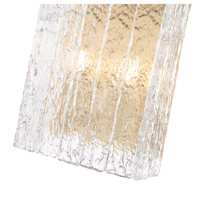 Z-Lite Glacier 2 Light Wall Sconce, Modern Gold/Clear