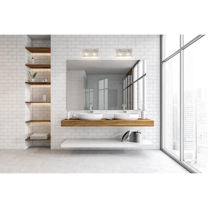 Z-Lite Glacier 2 Light Vanity, Brushed Nickel/Clear