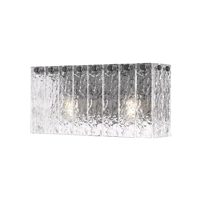 Z-Lite Glacier 2 Light Vanity, Matte Black/Clear - 1943-2V-MB