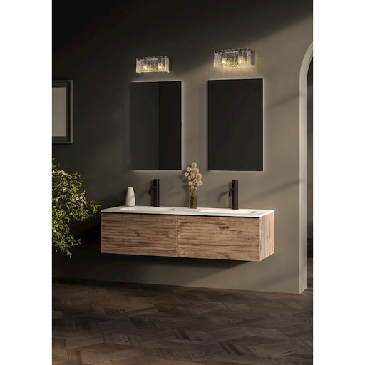 Z-Lite Glacier 2 Light Vanity, Matte Black/Clear