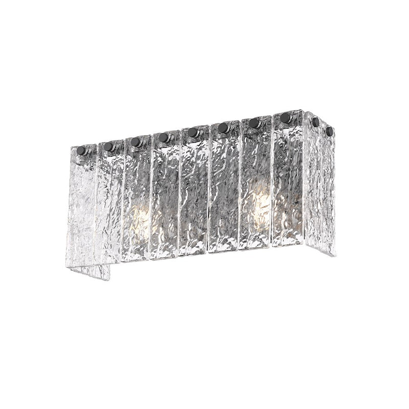 Z-Lite Glacier 2 Light Vanity, Matte Black/Clear
