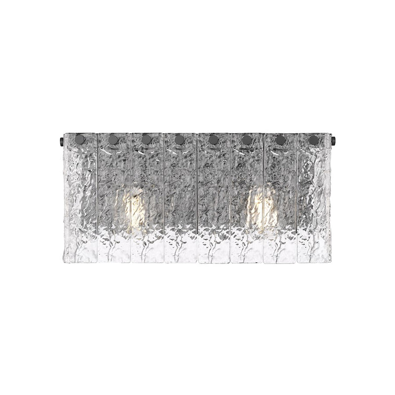 Z-Lite Glacier 2 Light Vanity, Matte Black/Clear