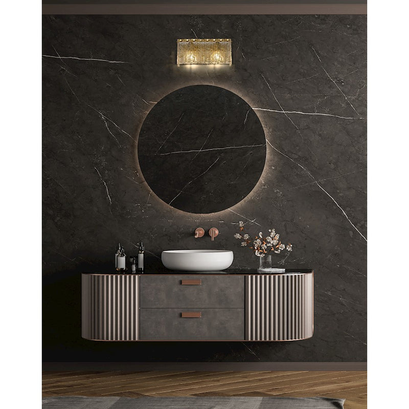 Z-Lite Glacier 2 Light Vanity, Modern Gold/Clear