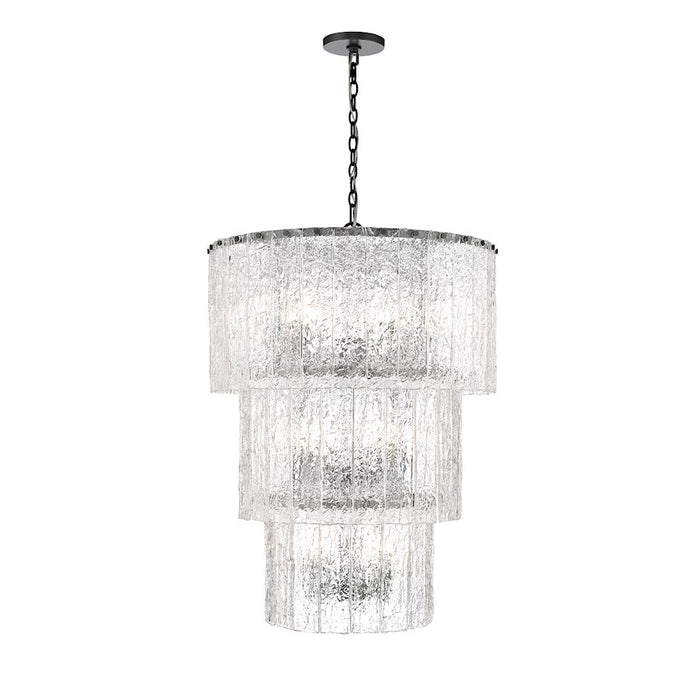 Z-Lite Glacier 12 Light Chandelier, Matte Black/Clear - 1943-36MB