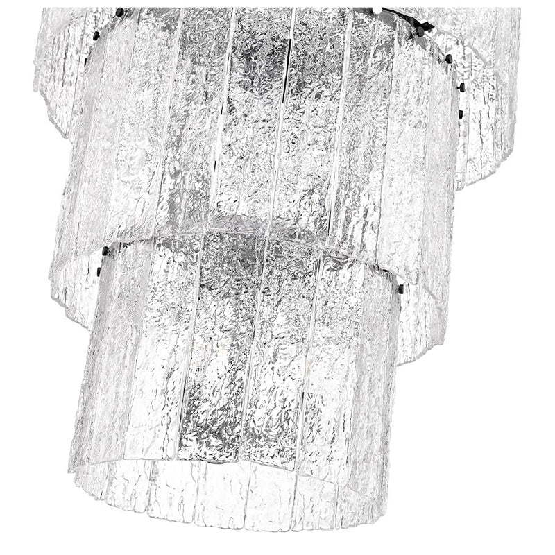 Z-Lite Glacier 12 Light Chandelier, Matte Black/Clear
