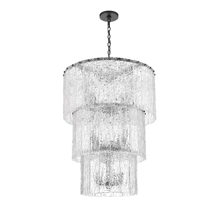 Z-Lite Glacier 12 Light Chandelier, Matte Black/Clear