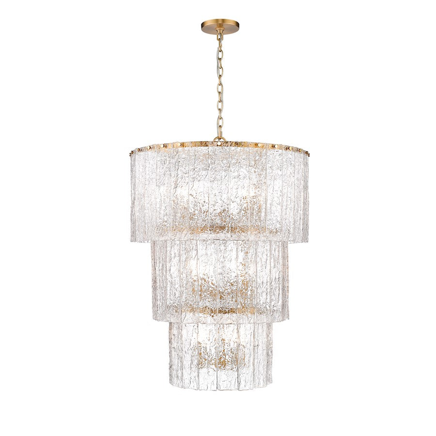 Z-Lite Glacier 12 Light Chandelier, Modern Gold/Clear - 1943-36MGLD