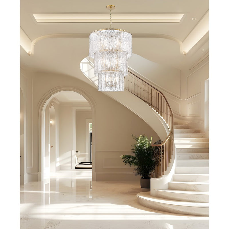 Z-Lite Glacier 12 Light Chandelier, Modern Gold/Clear