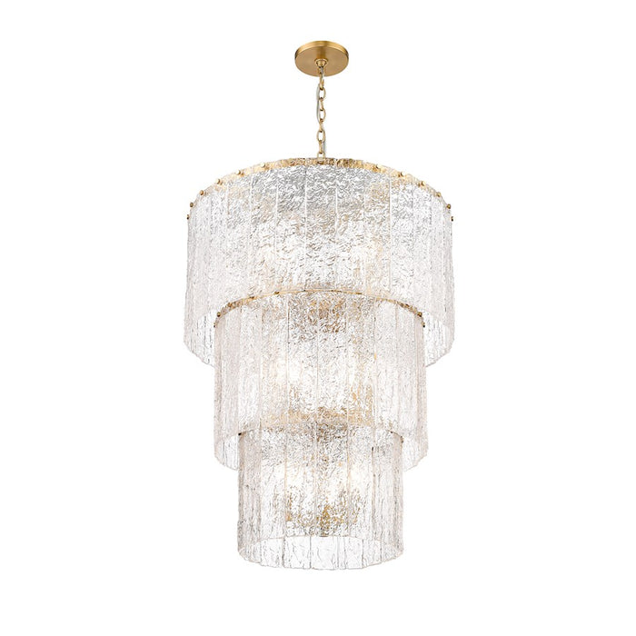 Z-Lite Glacier 12 Light Chandelier, Modern Gold/Clear