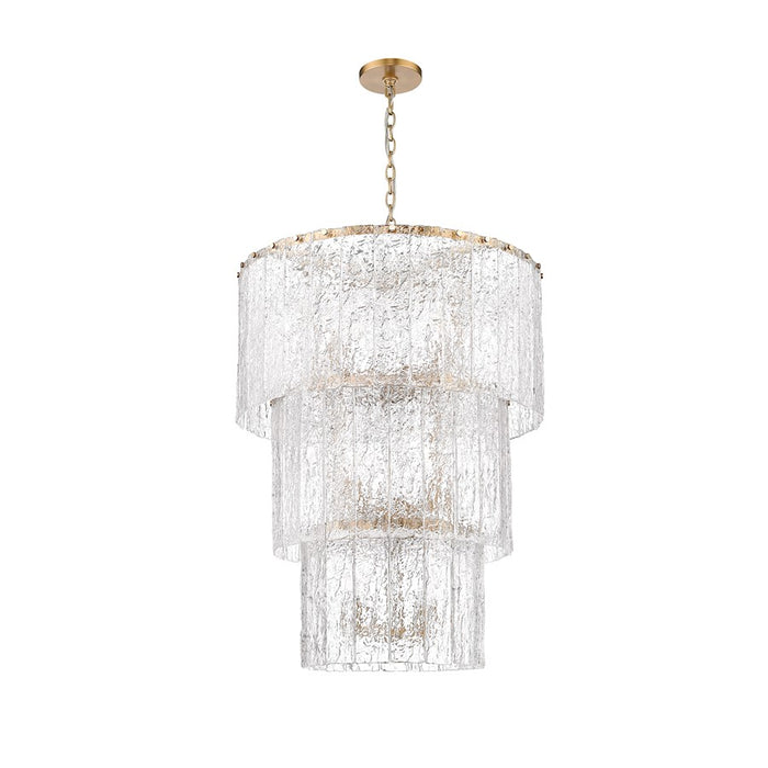 Z-Lite Glacier 12 Light Chandelier, Modern Gold/Clear
