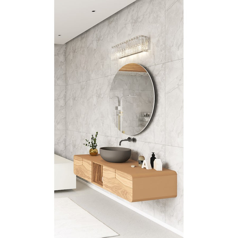 Z-Lite Glacier 3 Light Vanity, Brushed Nickel/Clear
