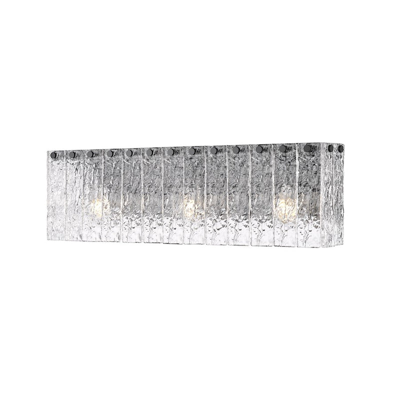 Z-Lite Glacier 3 Light Vanity, Matte Black/Clear - 1943-3V-MB