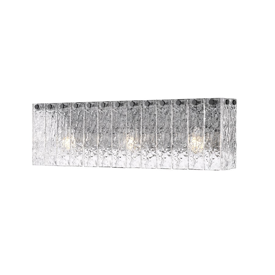 Z-Lite Glacier 3 Light Vanity, Matte Black/Clear - 1943-3V-MB