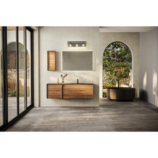 Z-Lite Glacier 3 Light Vanity, Matte Black/Clear