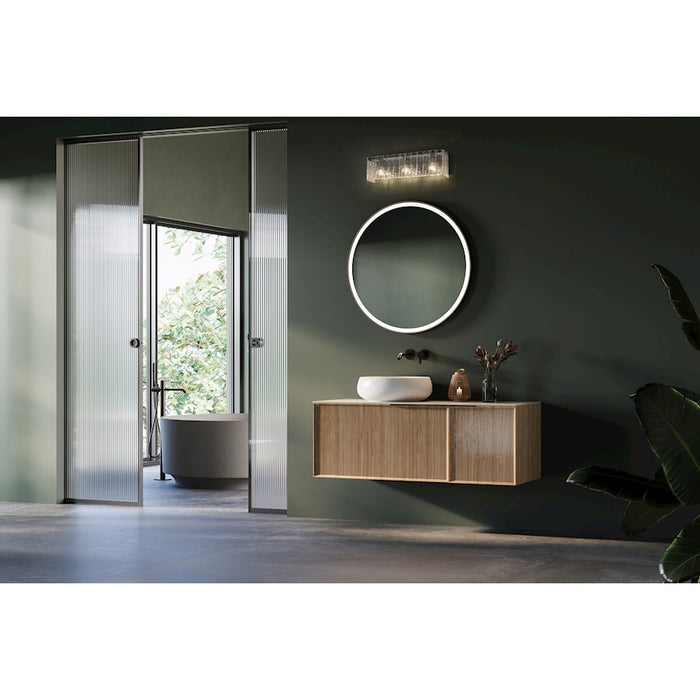 Z-Lite Glacier 3 Light Vanity, Matte Black/Clear