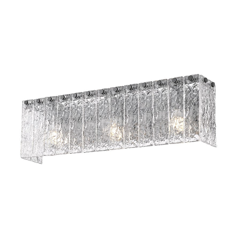 Z-Lite Glacier 3 Light Vanity, Matte Black/Clear
