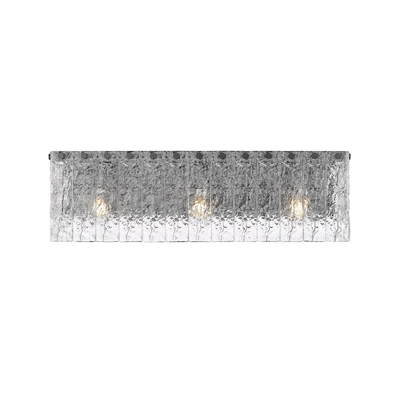 Z-Lite Glacier 3 Light Vanity, Matte Black/Clear