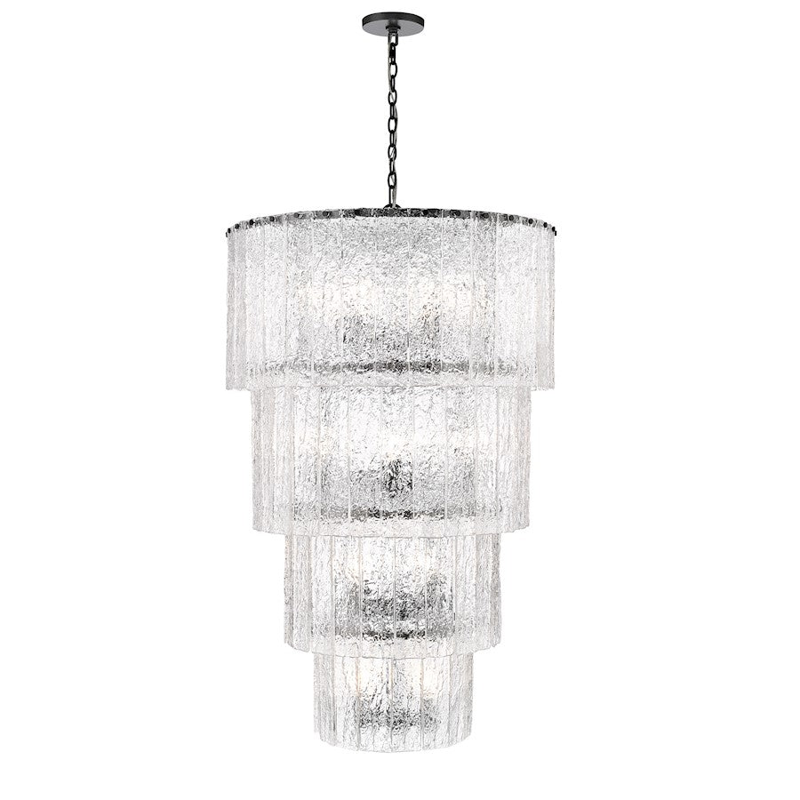 Z-Lite Glacier 18 Light Chandelier, Matte Black/Clear - 1943-48MB