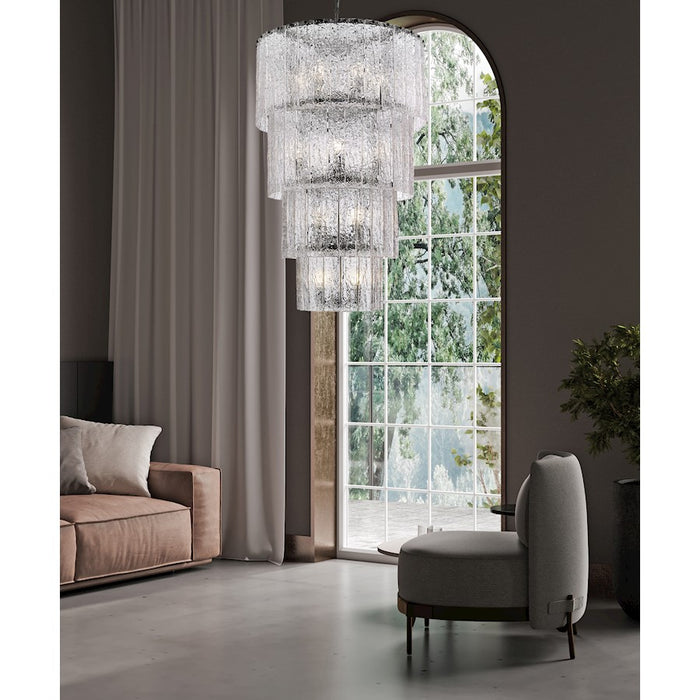 Z-Lite Glacier 18 Light Chandelier, Matte Black/Clear