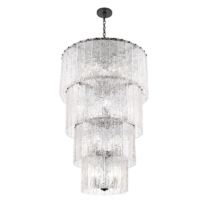 Z-Lite Glacier 18 Light Chandelier, Matte Black/Clear