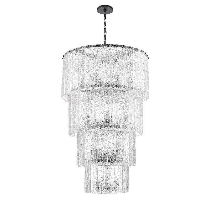 Z-Lite Glacier 18 Light Chandelier, Matte Black/Clear