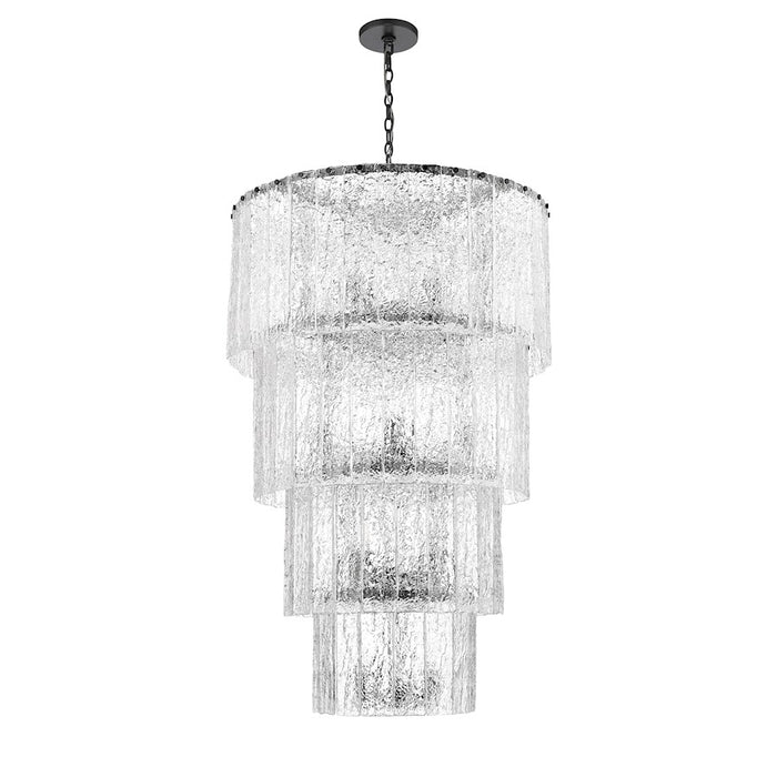 Z-Lite Glacier 18 Light Chandelier, Matte Black/Clear