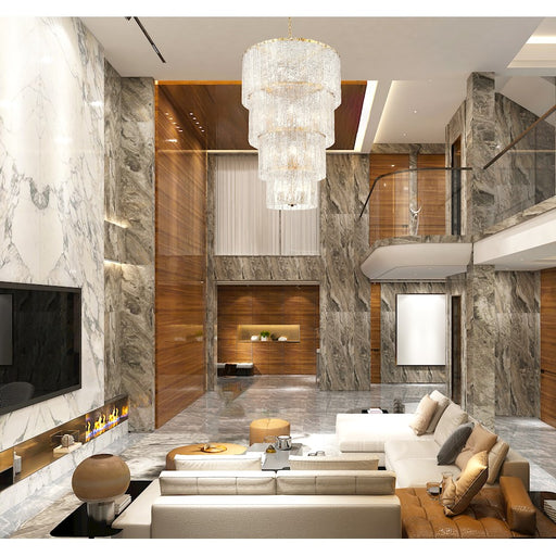 Z-Lite Glacier 18 Light Chandelier, Modern Gold/Clear