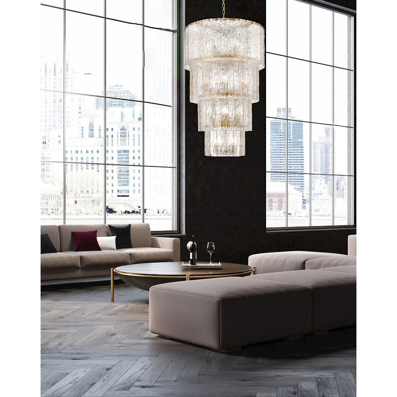 Z-Lite Glacier 18 Light Chandelier, Modern Gold/Clear