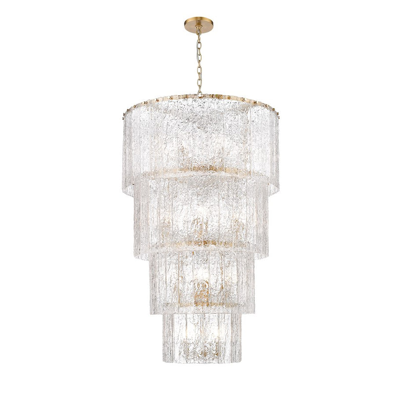 Z-Lite Glacier 18 Light Chandelier, Modern Gold/Clear